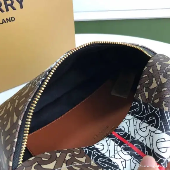 Official First Bag Ru BURBERRY E-CANVAS BUM BAG STRIPE TMONOGRAM PRINT 0527